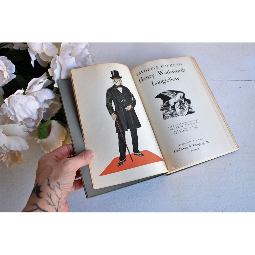 Vintage 1940s Book / "Favorite Poems of Henry Wadsworth Longfellow" - Picture 7 of 10